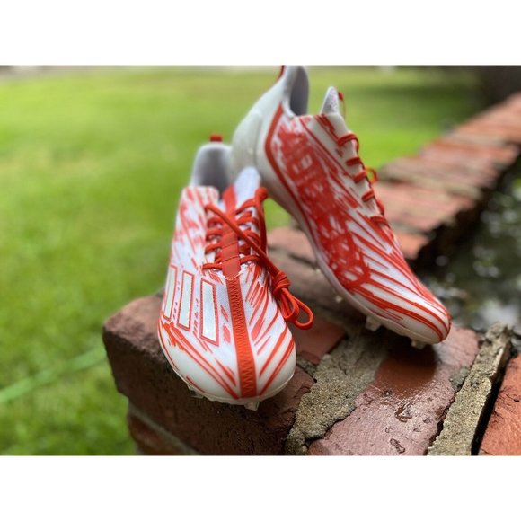 Adidas Adizero Football Cleats Mens Size 13.5 Orange White Shoes HP8748 New main image 4